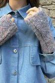 Boucle Fingerless Gloves Pink Melange
